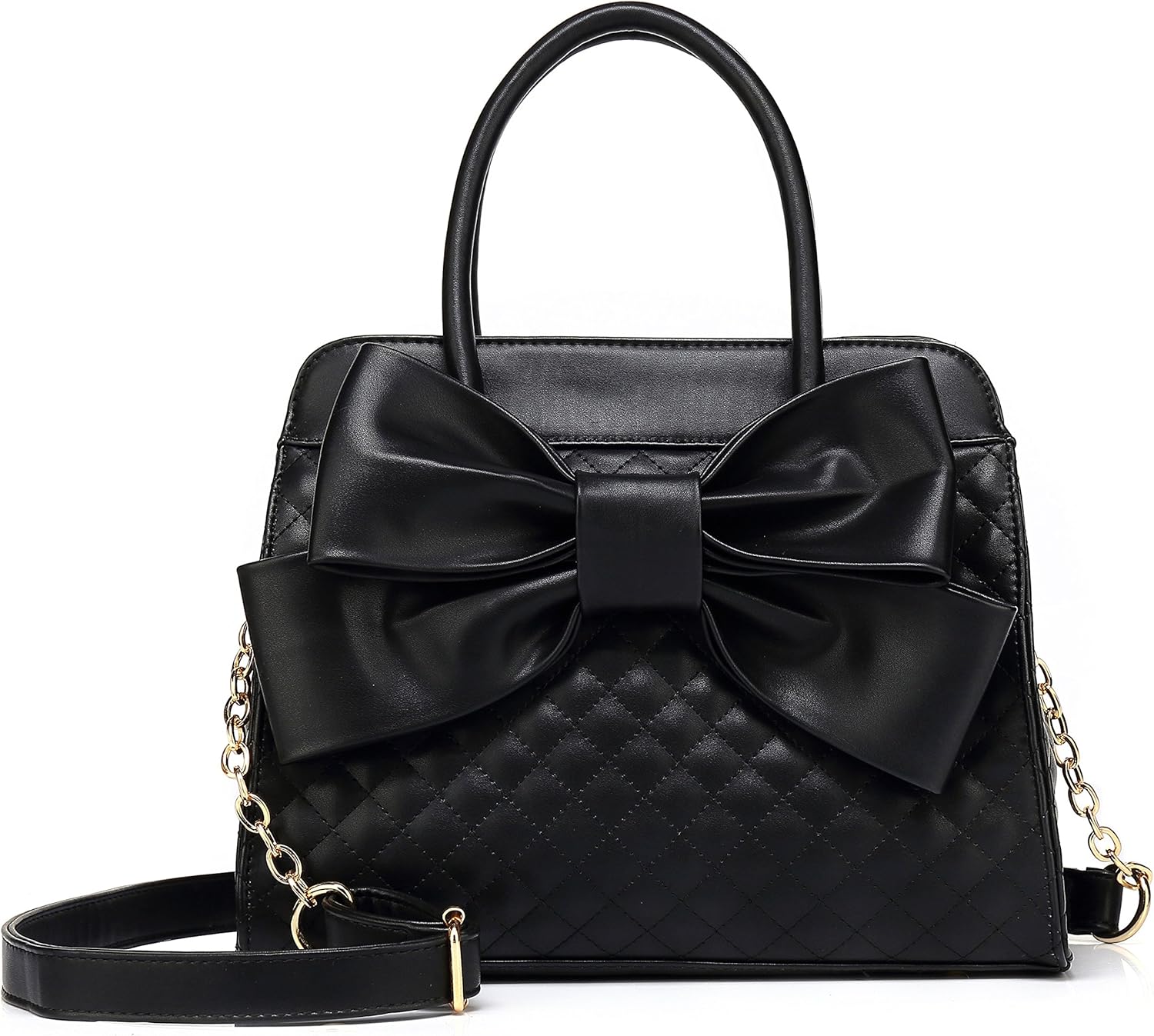 quilted satchel handbag