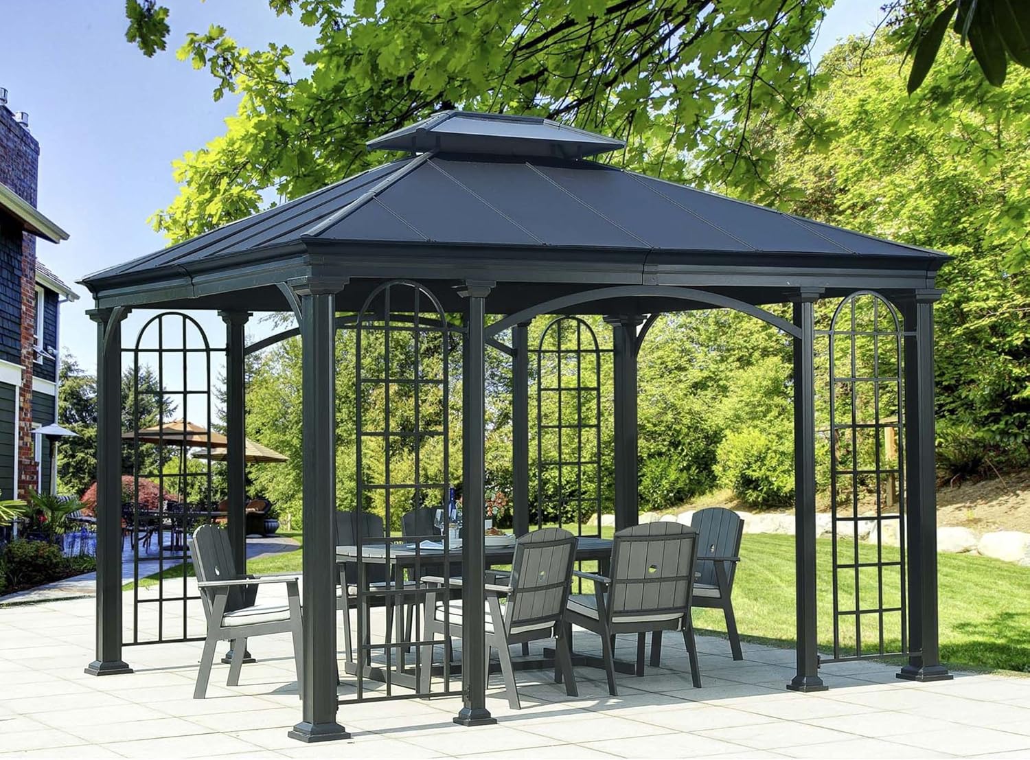 Sunjoy DGZ848PALAS134 Top Summerville Gazebo, Black, Big Amazon.co