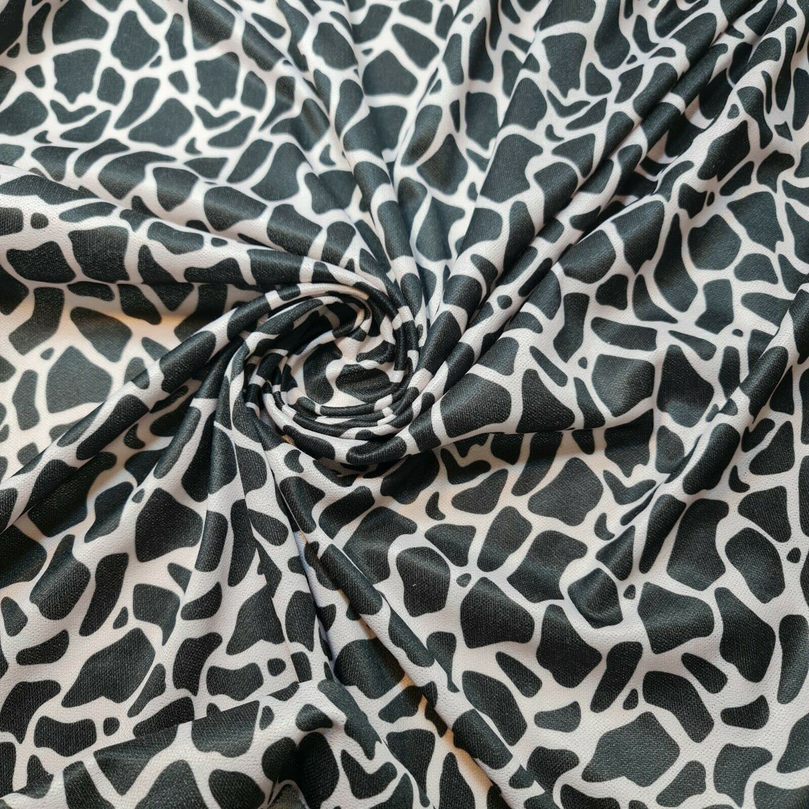 Plain & Printed Scuba Crepe Jersey Stretch Spandex Fabric – Dressmaking Material for Casual & Formal Wear | 58" (150cm) Wide | Sold Per Meter (Pre-Cut Lengths) (Leopard) — image 1