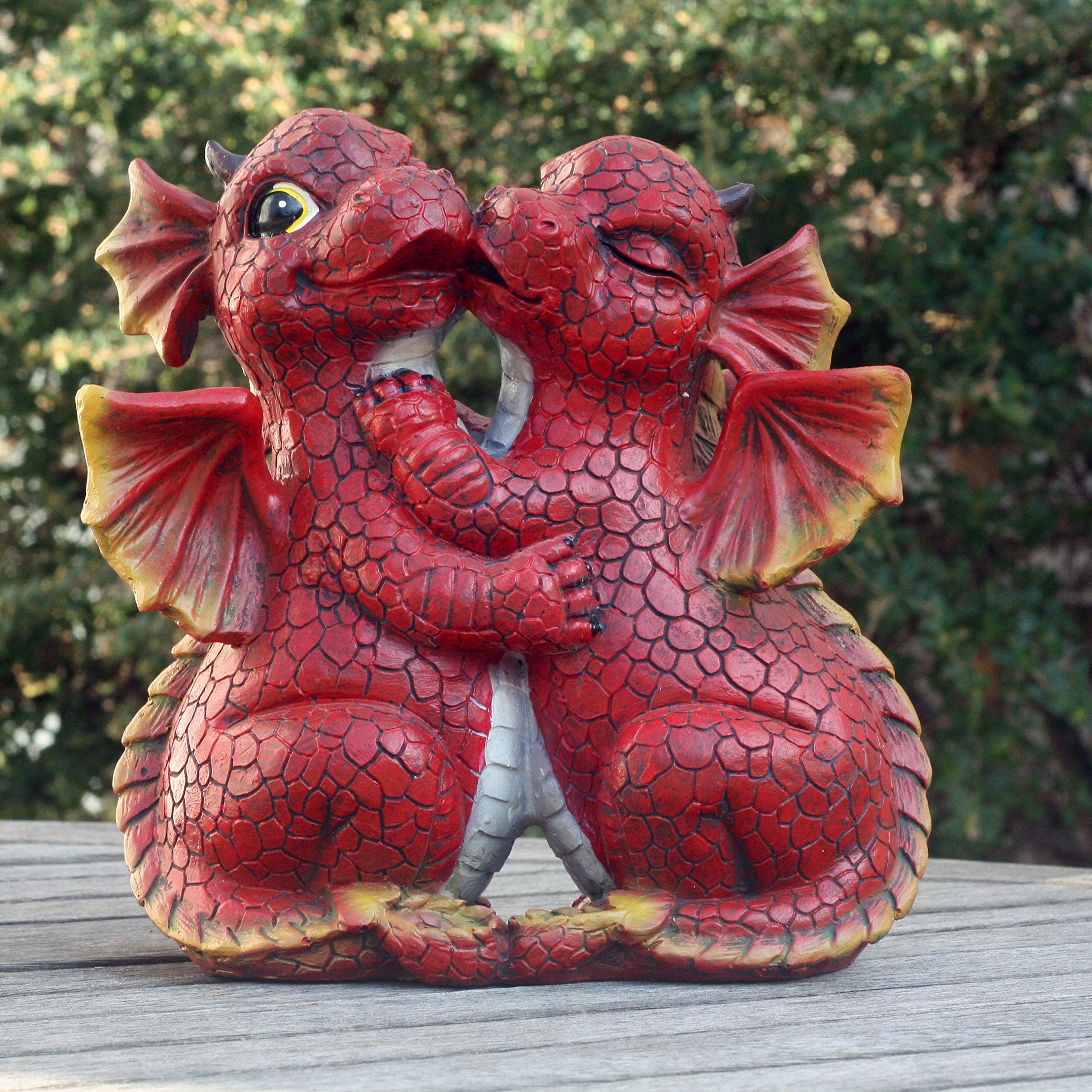 Drake and Daisy Dragons Garden Statue Ornament