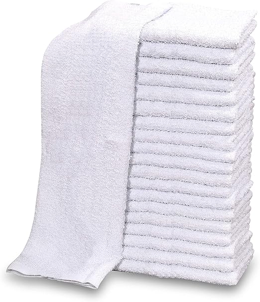 60 new white terry ribbed wiping shop towels bar mop towels 16x19 34oz wholesale Other Cleaning