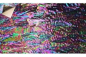 GOMMO Natural Paua Abalone Sticker Sheets Veneer Sheet for Inlay and Overlay Flexible with Backside Tape (240mm x 140mm) (Purple Ocean Abalone)
