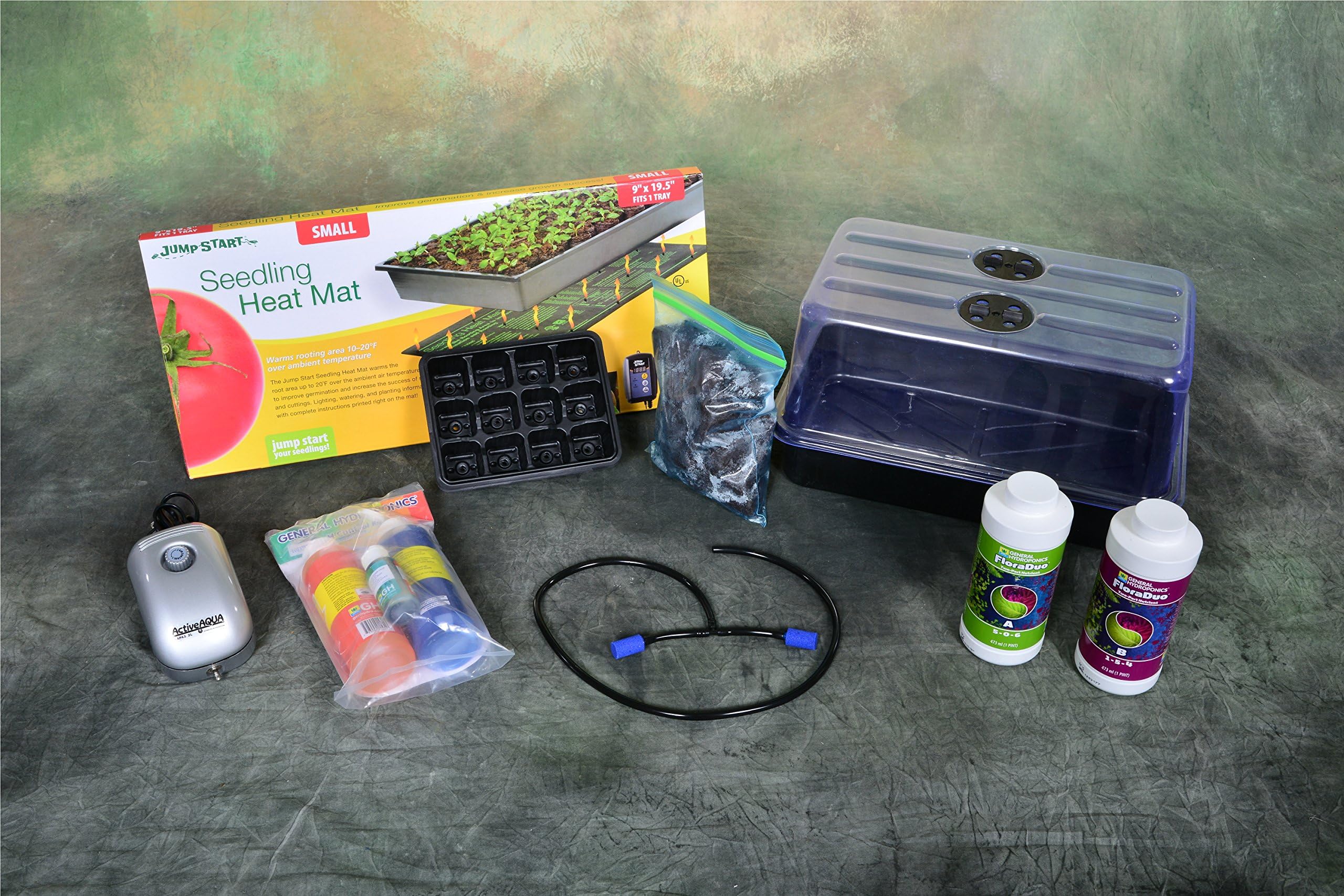Level 4 Plant Propagation Cloning Kit: Humidity Dome, Tray, Inserts, heat mat, grow plugs and more! 15" x 9" x 8"