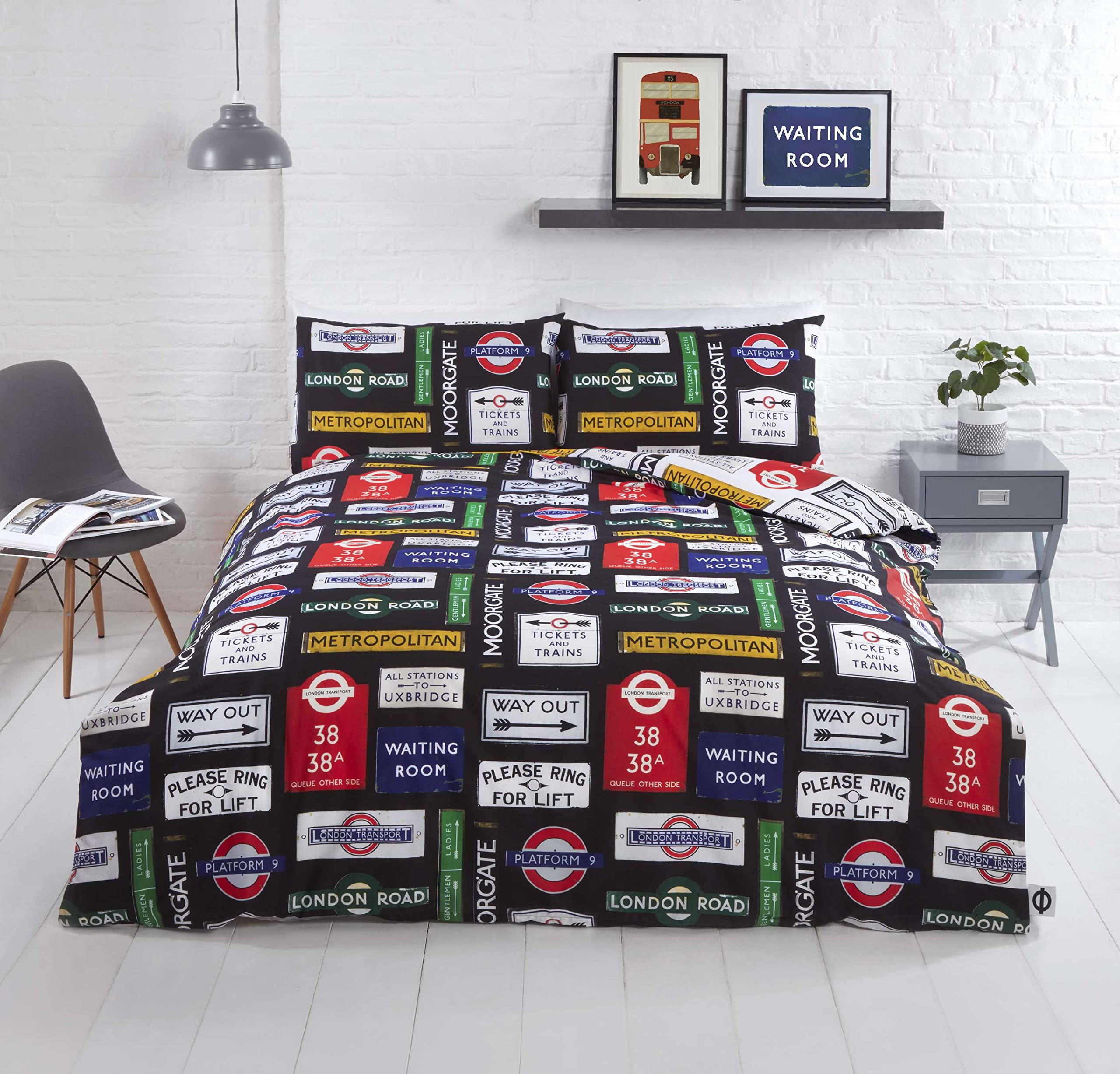 Rapport Home TFL (Transport for London) Signs Kingsize Duvet Cover Set
