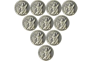 GIMILANG Divine Strength Warrior Christian Challenge Coin Armor Up with Faith Bible Verses Pocket Hug Token (Pack of 10)
