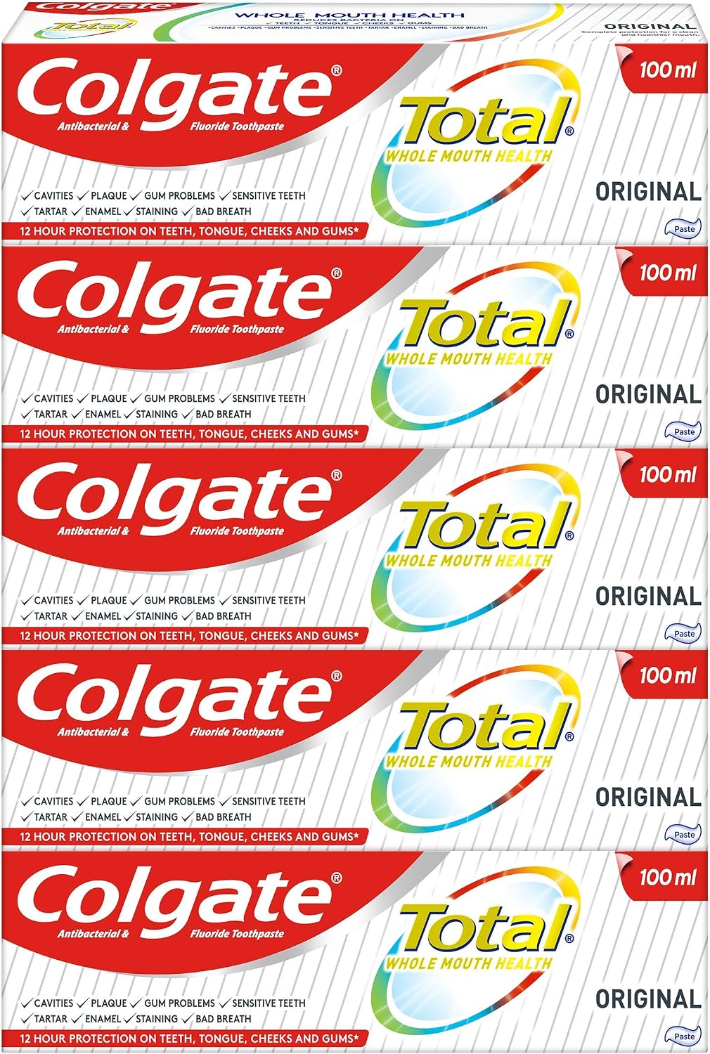 Colgate Total Original Toothpaste {size}, stronger 24-hour bacterial defence*, long-lasting active protection*