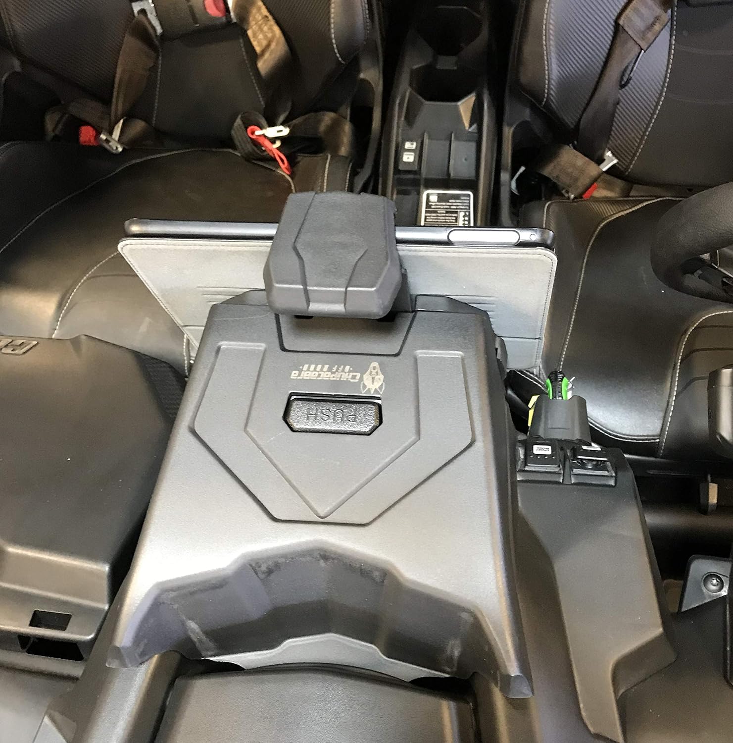 Electronic Device Tablet Holder with Integrated Storage for 20172020 Can Am