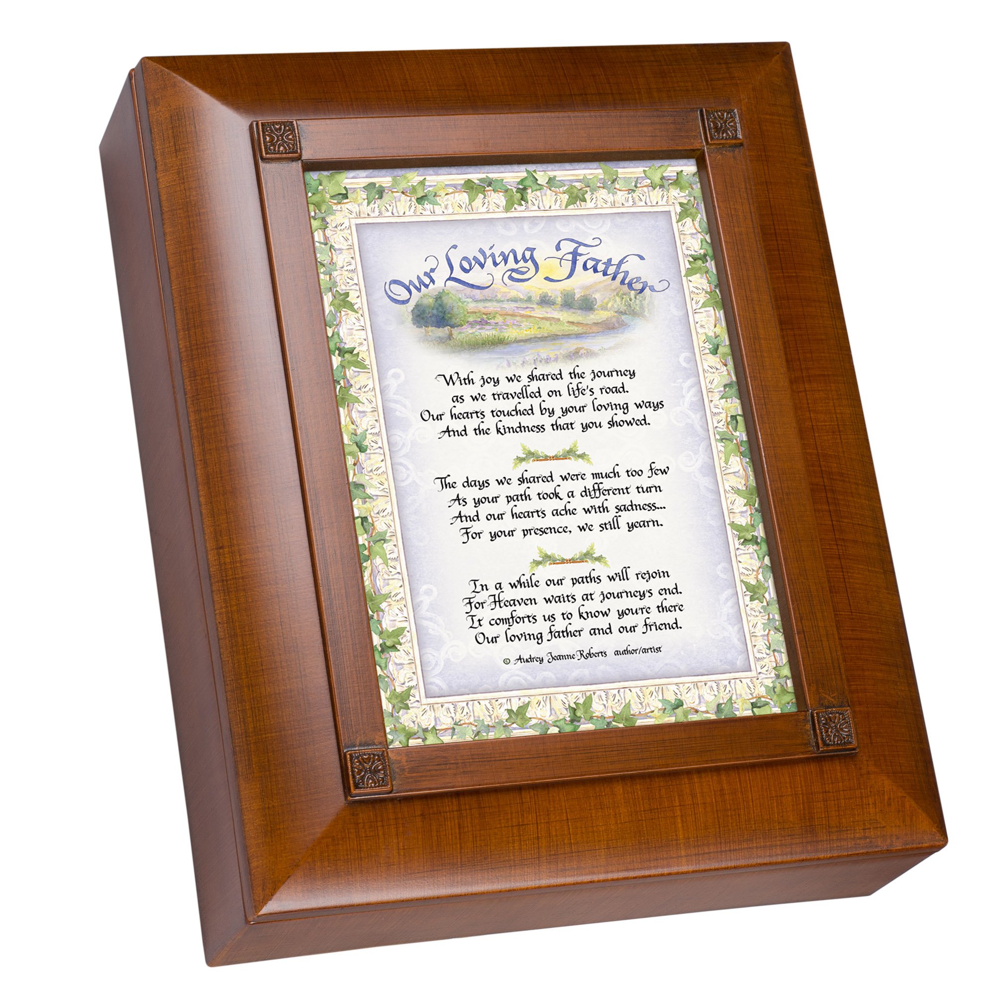 Cottage Garden Our Loving Father Woodgrain Remembrance Keepsake Box