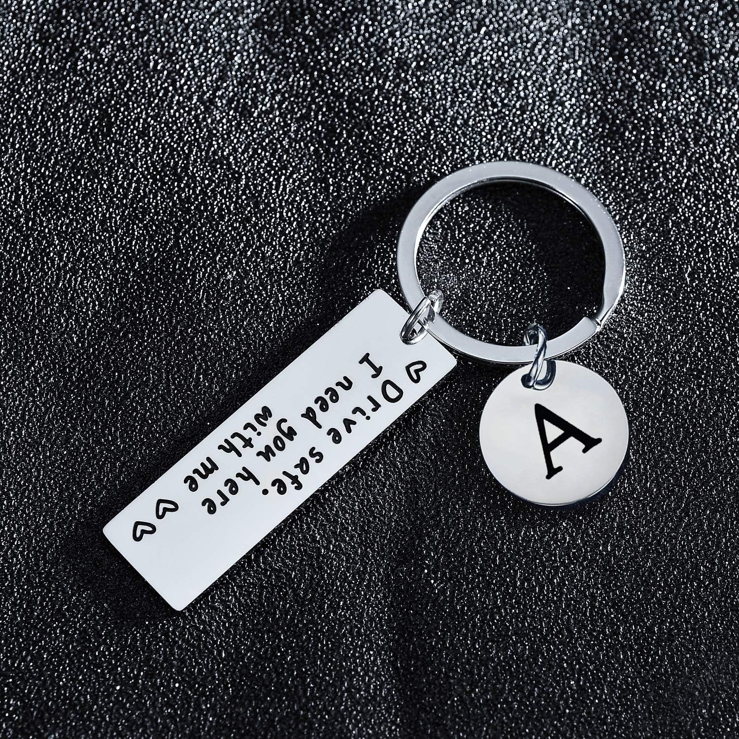 BESPMOSP Drive Safe Keychain Appreciatione 26 Letter Keychain Father's Day Birthday Gift Gifts for Husband Dad Boyfriend (Drive Safe A) - Image 5
