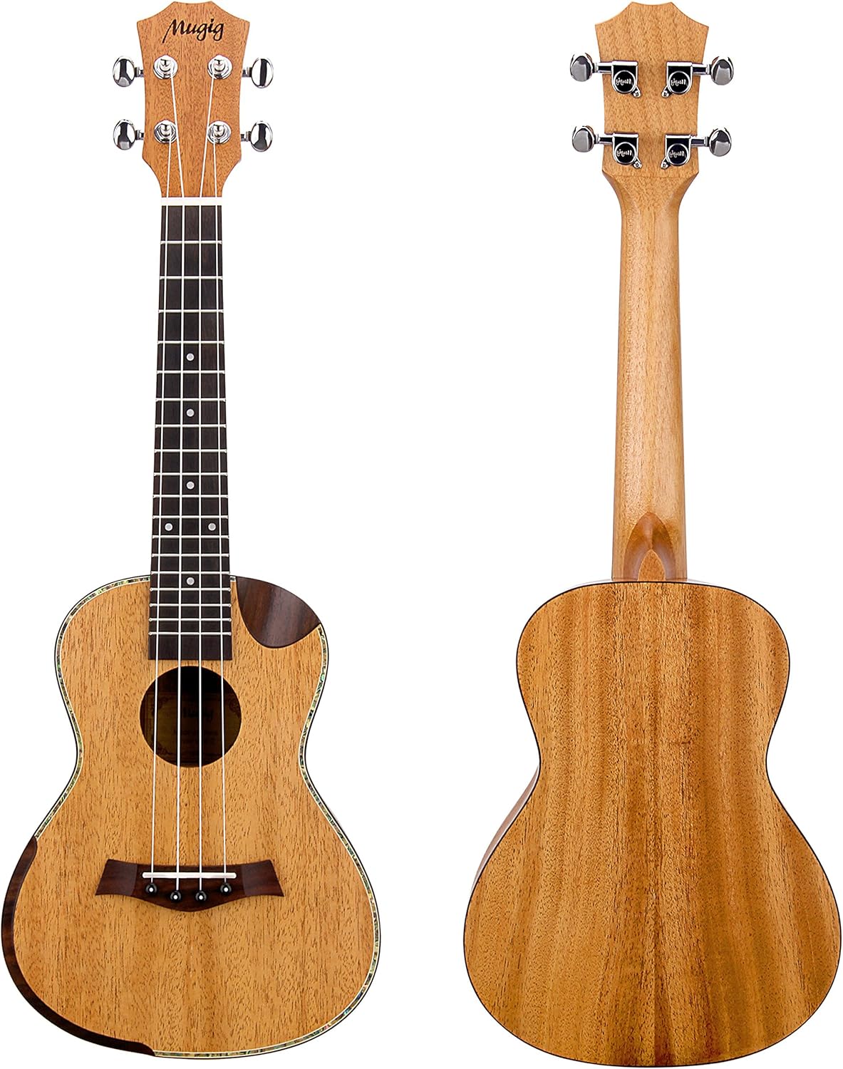 Mugig Ukelele 21 Pulgadas de Color Natural Diseño Especial Incluye Funda (23