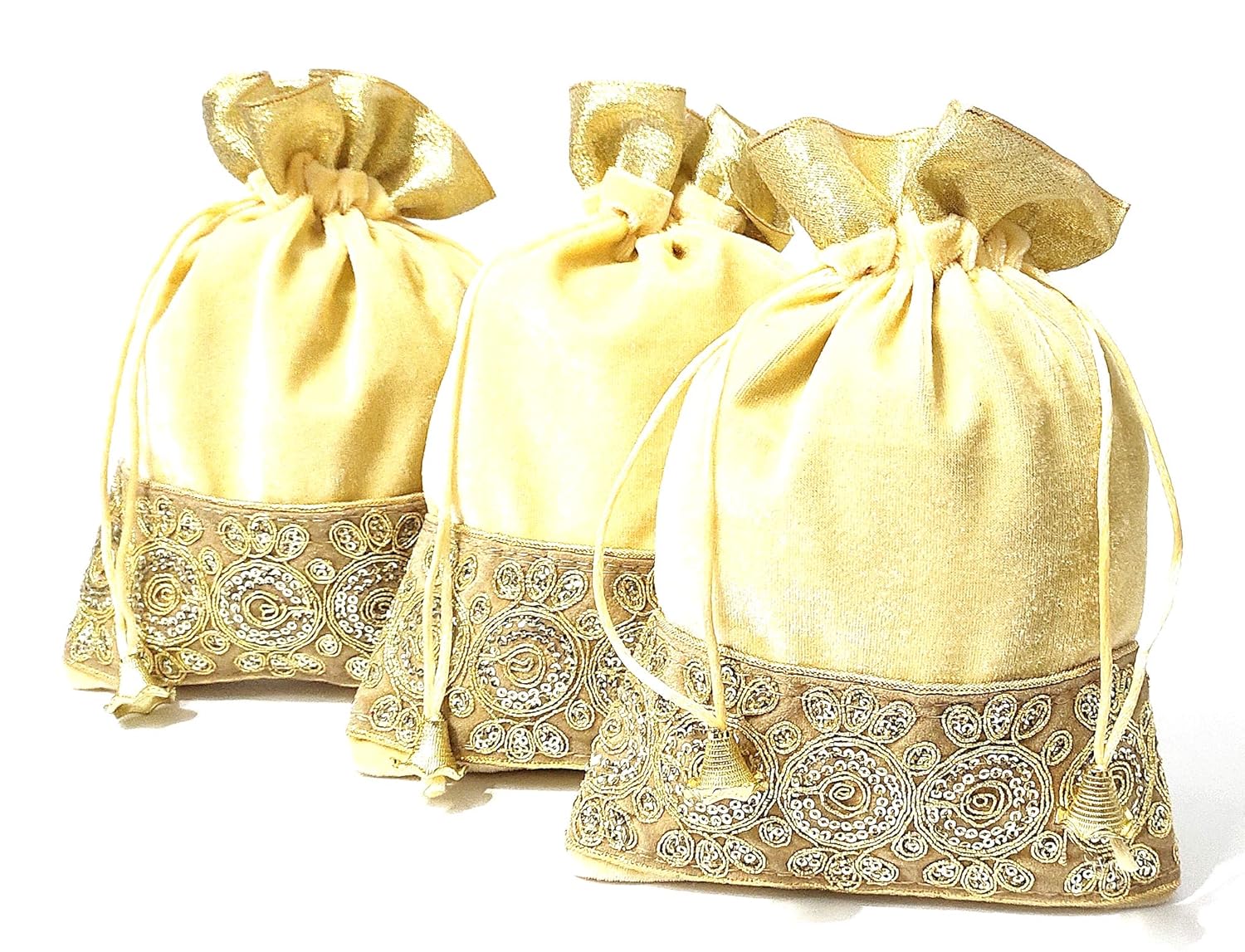 Saffron Shades Velvet Premium Potlis, Gift Potli Bags for Return Gift