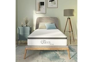 NapQueen 8 Inch Maxima Hybrid Mattress, Twin Size, Cooling Gel Infused Memory Foam and Innerspring Mattress, Bed in a Box,White & Gray