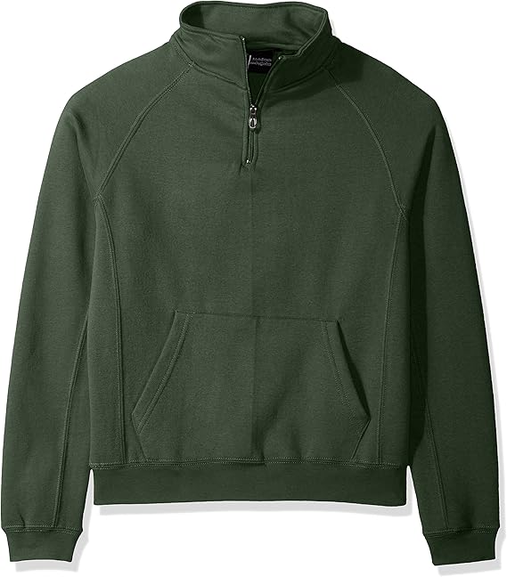 Polar King Men's Quarter Zip Pull Over Sweatshirt, Moss, SmallRegular