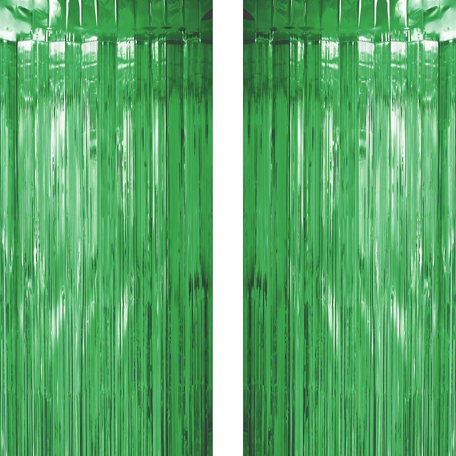 Green Tinsel Foil Fringe Curtains Decorations Jungle
