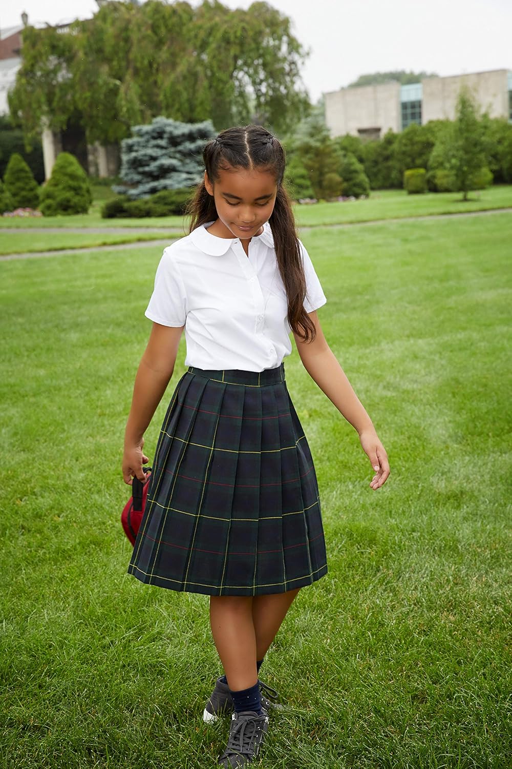 French Toast Girls' Short Sleeve Peter Pan Collar Blouse: Clothing