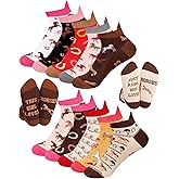 Xtinmee 10 Pairs Funny Horse Socks for Women Girls Animal Gifts Novelty Cotton Ankle Socks Horse Riding Gift for Women Riding Lovers Equestrian Cowgirl Derby Party Favors