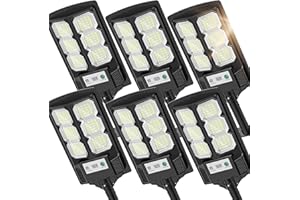 VIPZON Solar Lights Outdoor Waterproof, Wide Angle Solar Flood Lights Outdoor Dusk to Dawn, Solar Street Lights Outdoor Motion Sensor with Remote, Super Bright LED Solar Security Lights for Yard 6-PACK