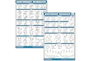 Palace Learning 2 Pack - Bodyweight Workout Exercise Poster Set - Volume 1 & 2 - Laminated Body Weight Exercise Chart - (18" x 24")