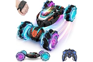 RCABCAR Remote Control Car, Gesture Sensing RC Stunt Car, 4 WD Transform Off Road for Rotating, 2.4Ghz Hand Controlled Remote Control Twister Cars, RC Cars for Kids Boys Girls Toy Gift Age 6 7 8 9 10 11 12 yr