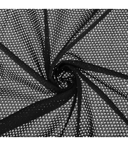 Tissu Dentelle Latex Look 100% Polyester - Largeur 140 Cm - Motif Floral - Pour Couture Et Clubwear