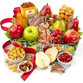 A Gift Inside Fresh Fruit Basket Gift Box with Mixed Fresh Fruit, Pears, Apples, Nuts &amp; Sweet Snacks &ndash; Gourmet Fruit Gift Basket for Every Occasion