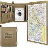 LIVANS Map Case Holder for Outdoors Land Navigation Kit,13x10" Viewing Area | Tactical Map Protector Pouch for Army Gear Military Field Essentials Hiking Hunting Surveying, 1000D Oxford + Waterproof TPU