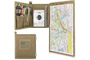 LIVANS Tactical Pouch Military Map Case Holder Army Foldable Map Storage Pouch Multifunctional for Outdoors or Hiking - 13"x10" Clear Viewing Area,1000D Oxford + Waterproof TPU