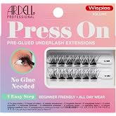 Ardell Press On Pre-Glued Eyelash Extension - Wispies Volume, Customizable DIY Lash Clusters, All-Day Wear, 12mm and 14mm Individual Lashes, 12 Count