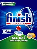 Finish Powerball All in One Dishwasher Tablets, 112 Pack, Lemon Sparkle