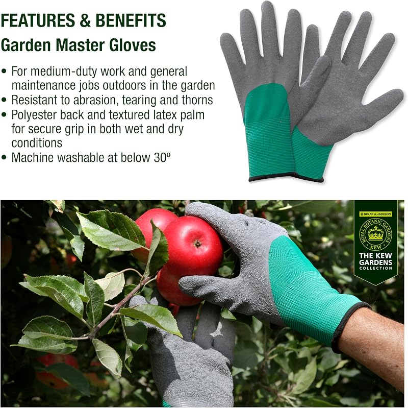 TRIOMGLOVESKEW Collection Kew Gardens Lot de 3 Paires de Gants de Jardinage, Semis, Désherbage, Entretien du Jardin et Style Rigger, Taille M
