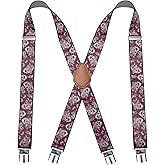 Bioterti Men’s Heavy Duty X- Back Suspenders-Adjustable Size, Long & Elastic Braces
