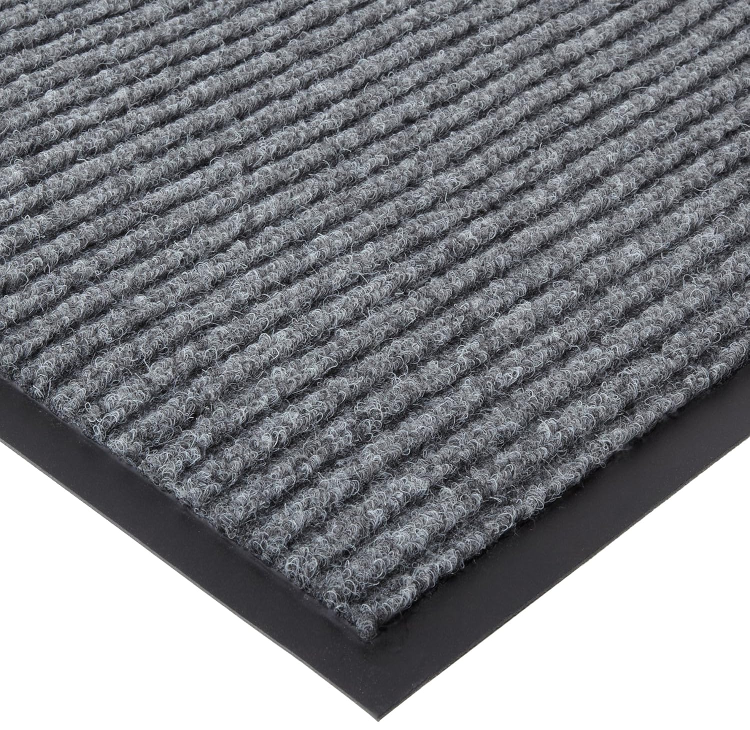 Durable SpectraRib Vinyl Backed Indoor Entrance Mat 3 x 5 Gray