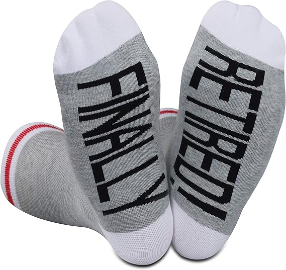 Funny Retirement Gift Socks for Men Women FINALLY RETIRED