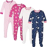 Gerber Baby Girls Baby-girls 4-pack Footed Pajamas