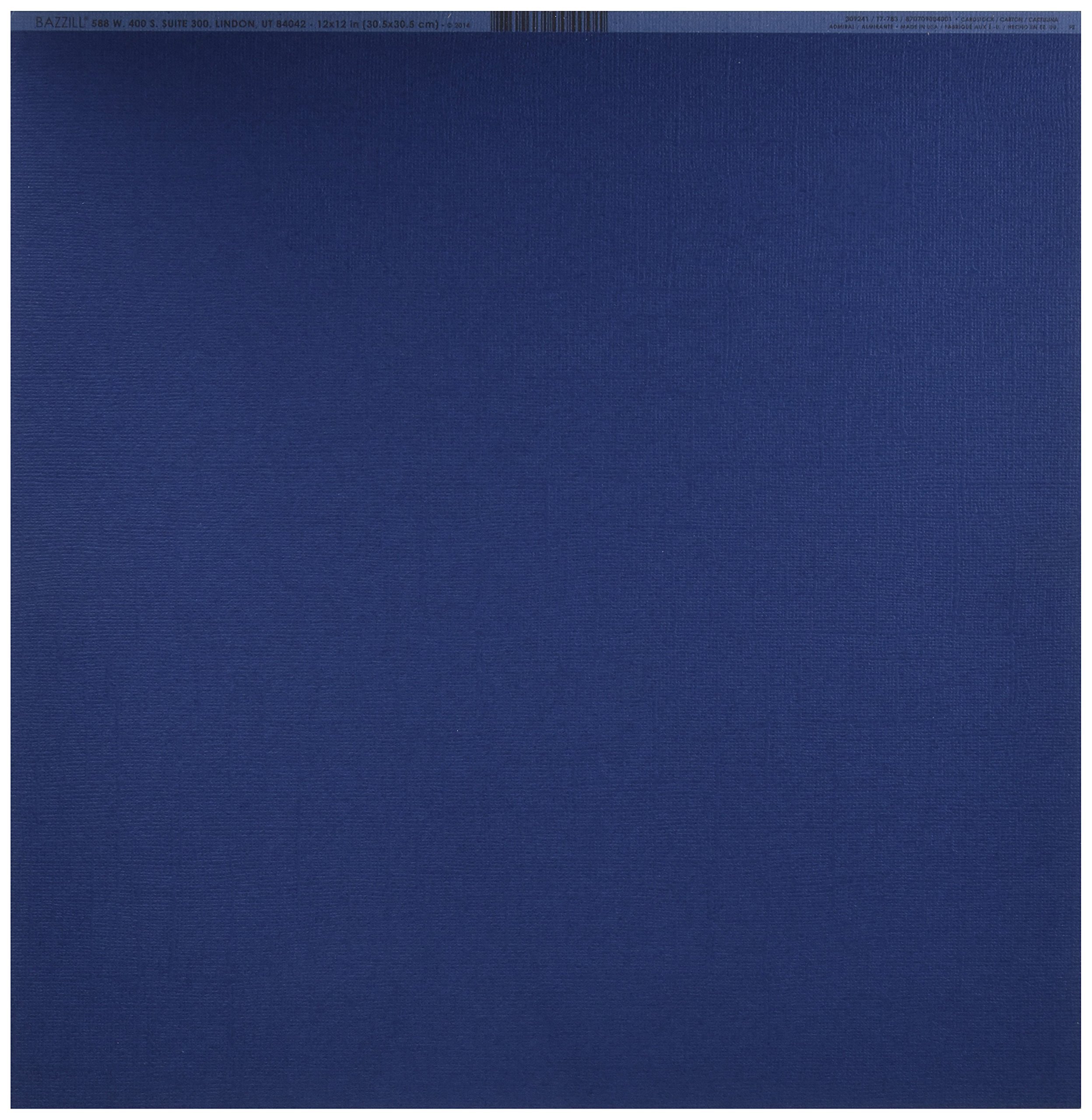 Bazzill Basics Paper25 ScrapBooking Sheets Canvas Texture, Admiral