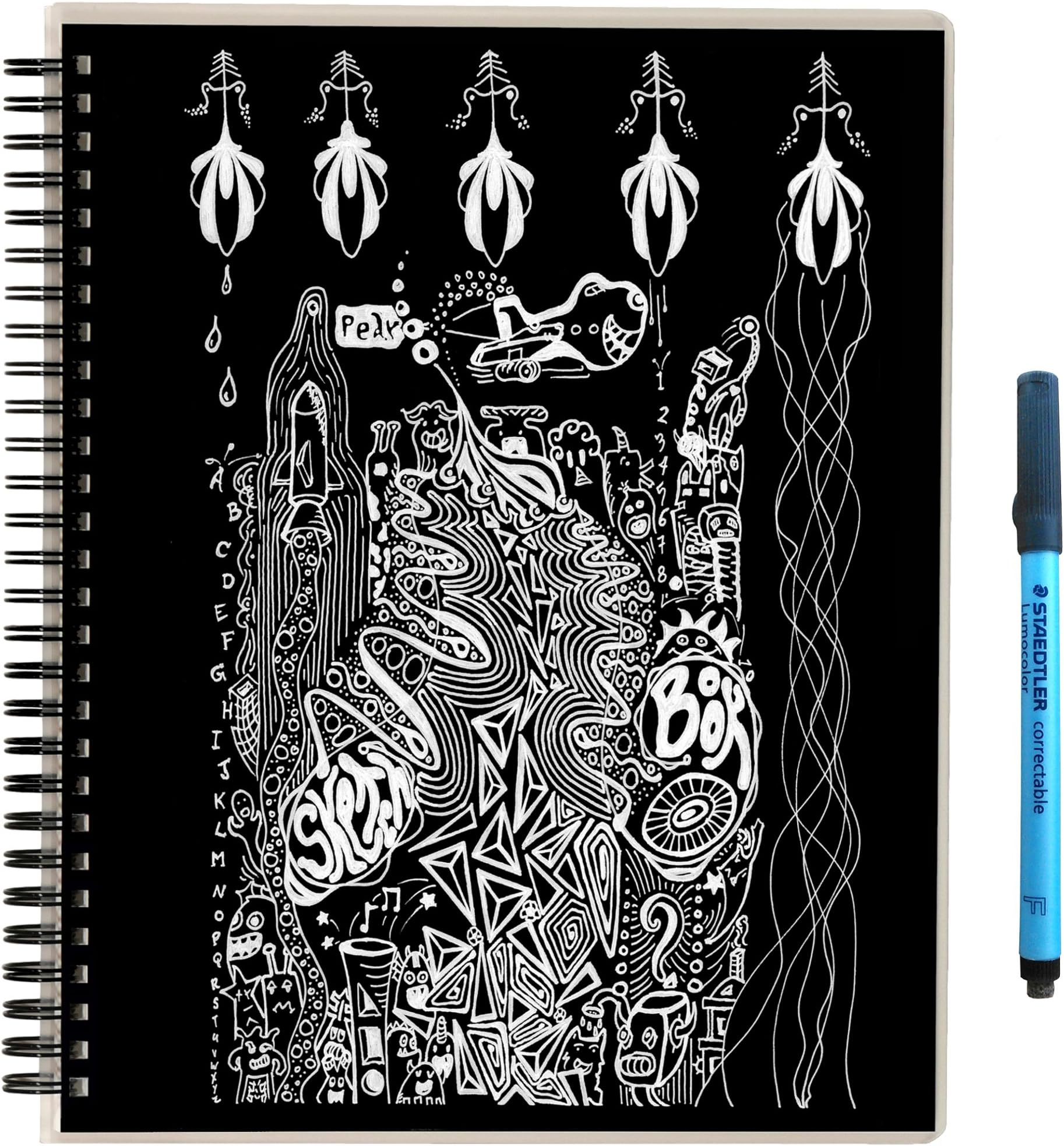 Scrubby Reusable Whiteboard Notebook — Large Size (8" x 10") — Imagine Cover
