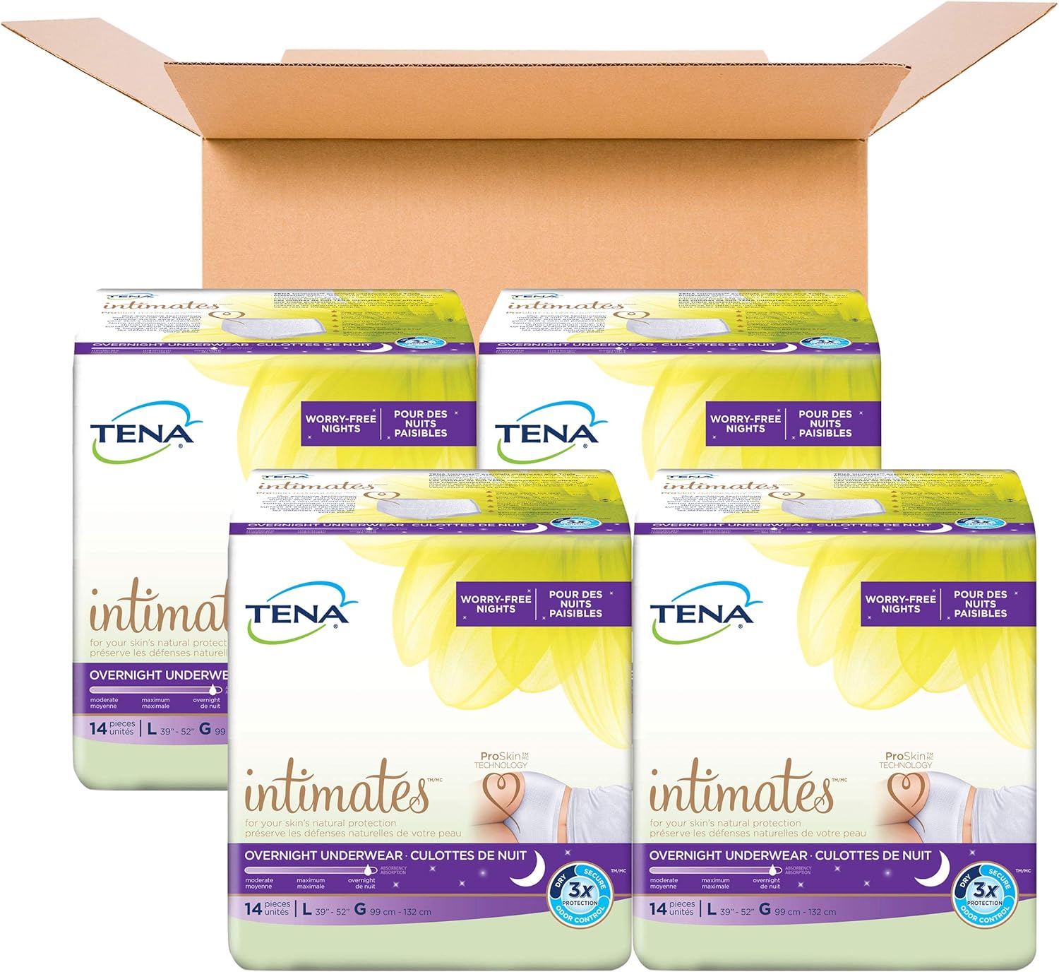 Tena Incontinence Underwear for Women, for Overnight, Large, 56 Count: Health & Personal Care