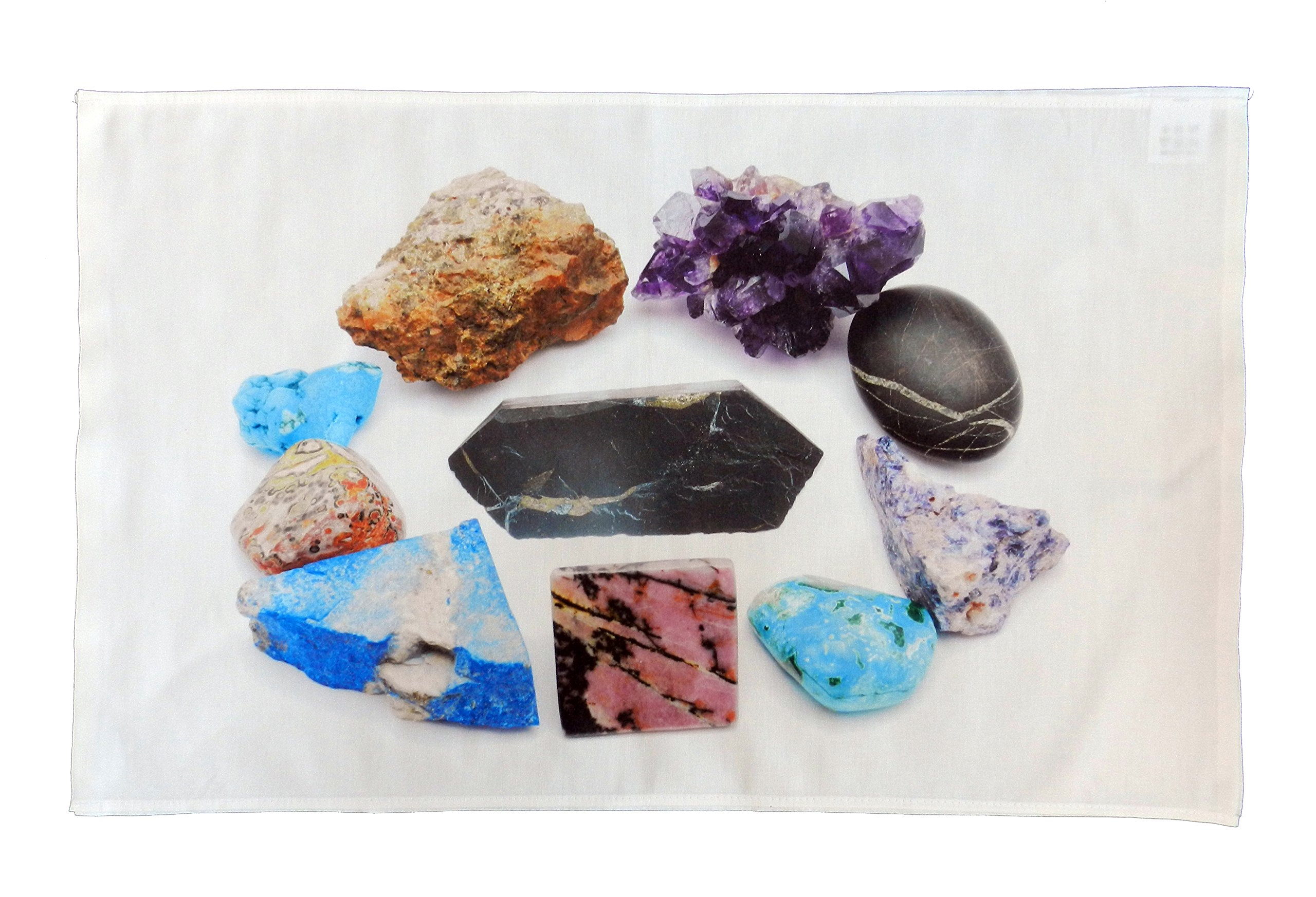 Half a Donkey Collection of Colourful Rock Minerals Large Cotton Tea Towel