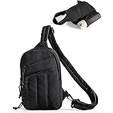 Smasrob Puffer Sling Bag for Women with RFID Blocking Pocket and Hidden Water Bottle Holder, Crossbody Bag for Women