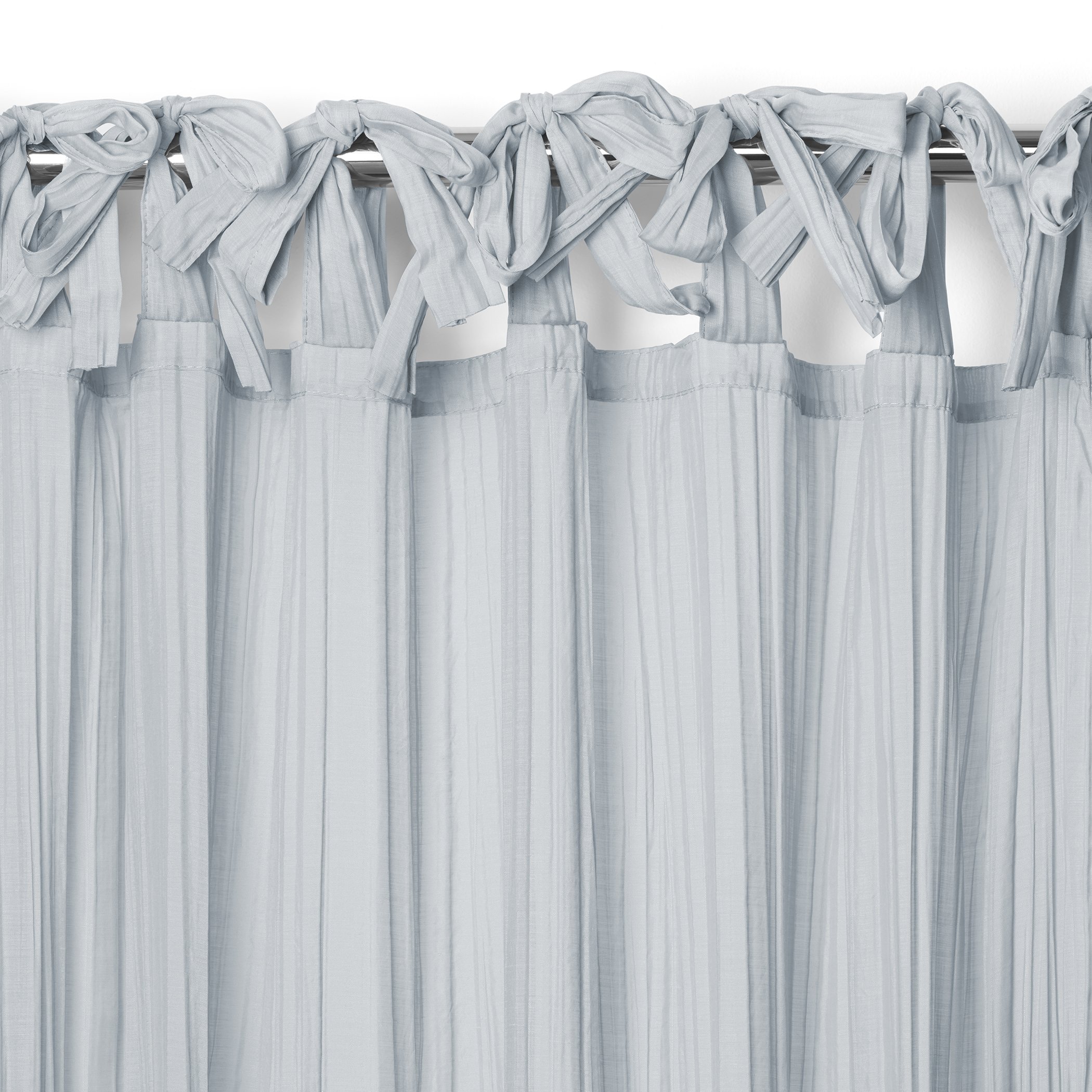 ElreneHome Fashions Jolie Crushed Semi-Sheer Window Curtain, Adjustable Tie-Top Single Panel, 52" x 84" (1 Panel), Soft Blue