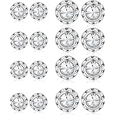 THUNARAZ 8 Pairs Dance Competition Rhinestone Earrings 10mm 15mm | Women Round Halo Earring Studs for Dance Competitions Stage Opera Party Performance Wedding Bridal Earrings Jewelry