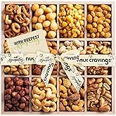 NUT CRAVINGS Gourmet Collection - Sympathy Condolence, Nuts Gift Basket with Sympathy Ribbon + Greeting Card in Reusable Wooden Tray (12 Assortments) Food Platter Healthy Snack Care Package