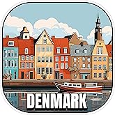 Denmark Sticker 4 Inch City Travel Souvenir Destination - Waterproof Vinyl Decal for Laptop Water Bottle Car Tumbler - Durable Aesthetic Long-Lasting Stickers for Adults ID44990