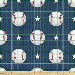 Ambesonne Sports Fabric by The Yard, Baseball