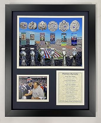 Amazon Com New England Patriots Dynasty 6 Time Champions 12 X 15 Framed Photo Collage Posters Prints