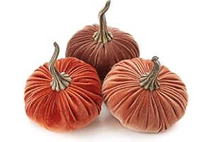 YOUR HEART'S CONTENT Set of 3 Velvet 6.25 Inch Pumpkins, autumn decor, Halloween indoor decor, fall cozy vibe, gift set, bowl filler centerpiece, gift set for hostess, pumpkin spice (Harvest, Bronze, Rust)