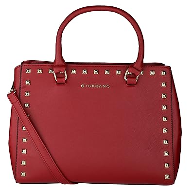 Giordano Womens Satchel Handbags Red