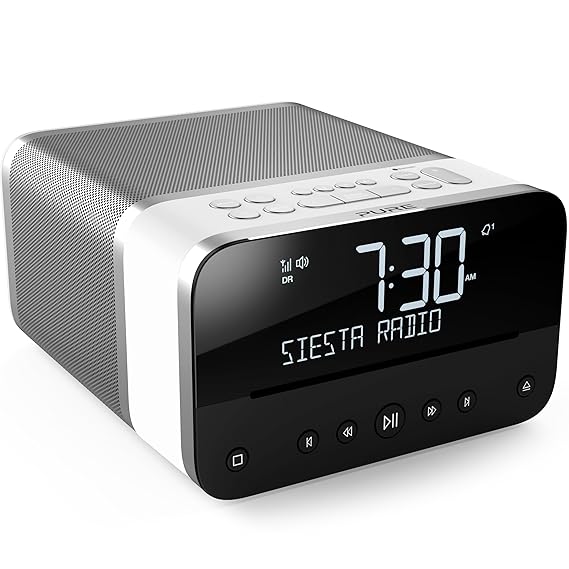 Pure Siesta Home Radiowecker (Bluetooth, USB-Ladeanschluss, CD-Laufwerk, DAB/DAB+ & UKW Radio, Fernbedienung) Polar