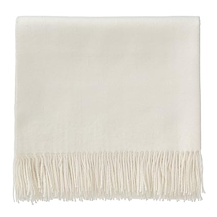 URBANARA 130x185 cm Alpakadecke ‘Arica’ Ecru — 100% reine Baby-Alpakawolle — Ideal als Überwurf, Plaid oder Kuscheldecke für 