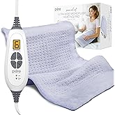 Pure Enrichment PureRelief Ultra-Wide Microplush Heating Pad - 20” x 24” XXL Size & 6 Heat Settings for Temporary Neck, Shoulder & Back Pain Relief - Moist Heat Option & Machine Washable (Periwinkle)
